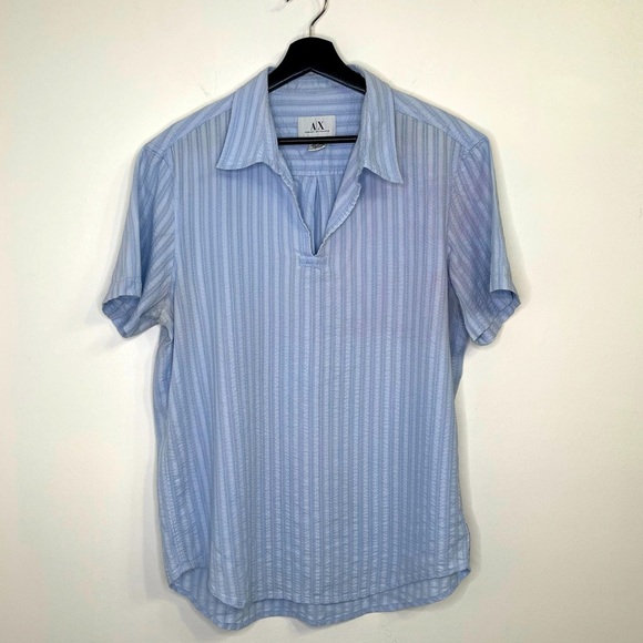 Armani Exchange Men's Striped Polo Shirt Size M - Picture 1 of 4
